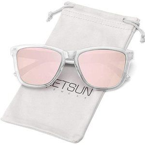 Pink Polarized Sunglasses for Women Men Classic Retro Designer Style